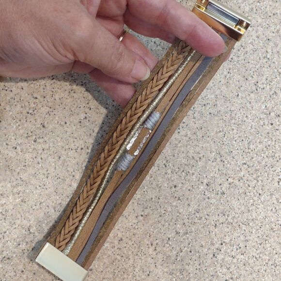 7" Leather Multi Strand Bracelet  - Picture 3 of 6